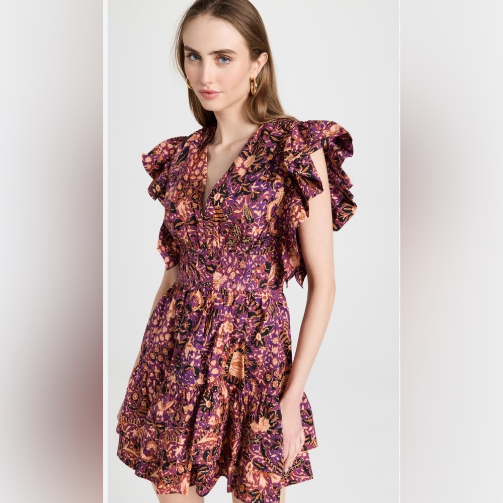 Ulla Johnson Kiri Minidress in Blackcurrent